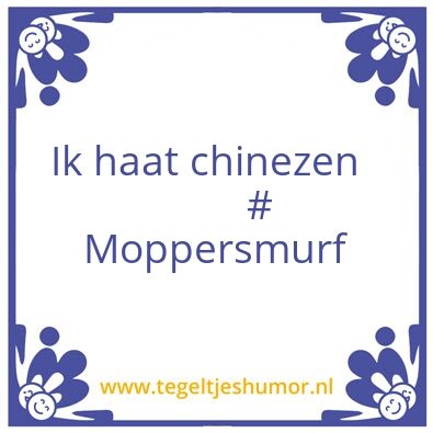 Tegeltje: Moppersmurf