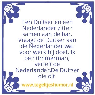 Tegeltje: Nederlander vs Duitser #1