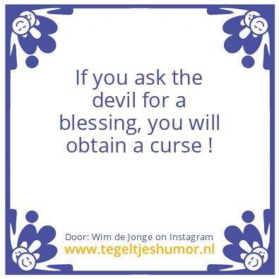 Tegeltje: the devil and a blessing