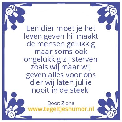 Tegeltje: Dier