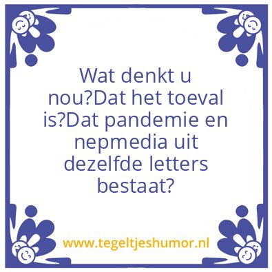 Tegeltje: pandemie