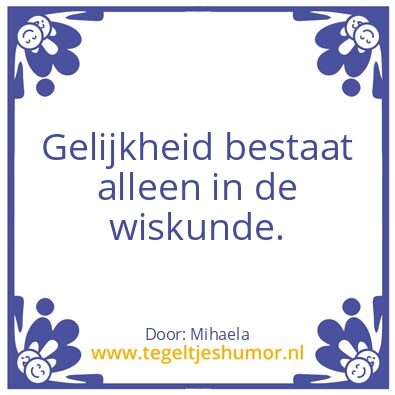 Tegeltje: Gelijkheid