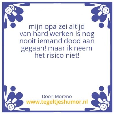 Tegeltje: Werken!