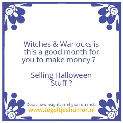 Tegeltje: Halloween en Carnaval.