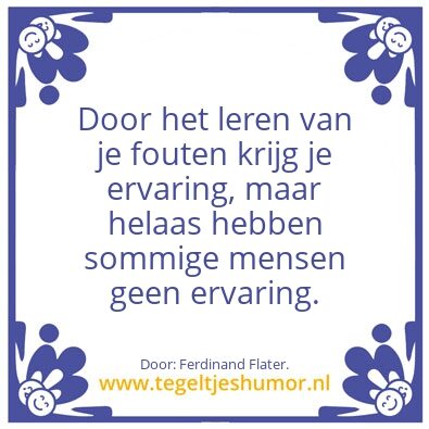 Tegeltje: Leren van fouten.