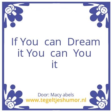 Tegeltje: Droom