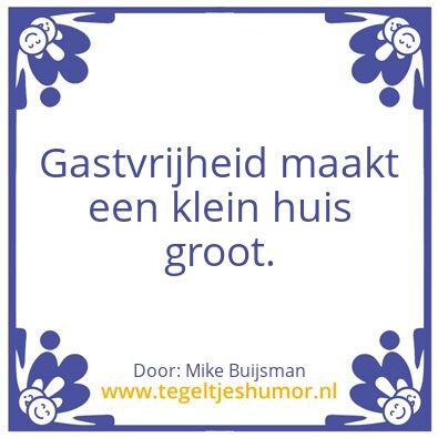 Tegeltje: Gastvrijheid