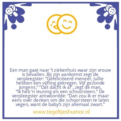 Tegeltje: EEN VIJFLING