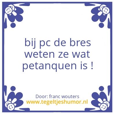 Tegeltje: petanque