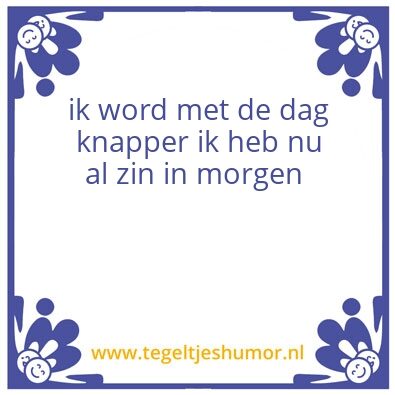 Tegeltje: knap