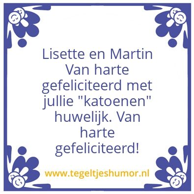 Tegeltje: 1 jaar getrouwd.