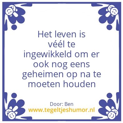 Tegeltje: geheimen