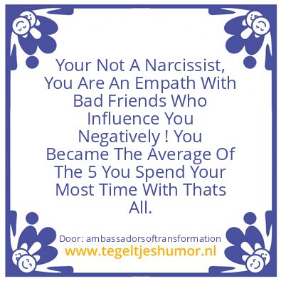 Tegeltje: Your Not A Narcissist