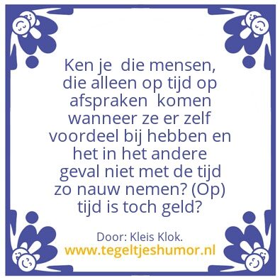 Tegeltje: Afspraak.