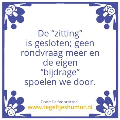 Tegeltje: De â€œzittingâ€