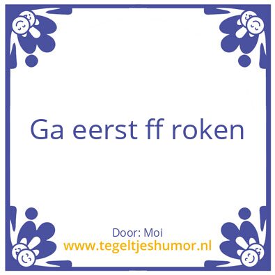 Tegeltje: Roken