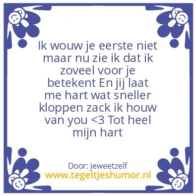 Tegeltje: #liefde#verliefd