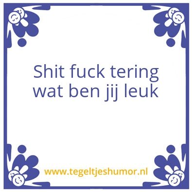 Tegeltje: Shit fuck tering