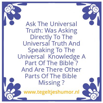 Tegeltje: Parts Of The Bible  Missing ?