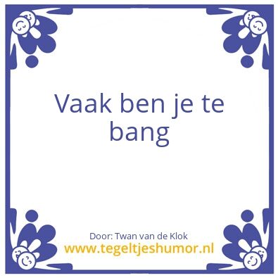Tegeltje: Bang
