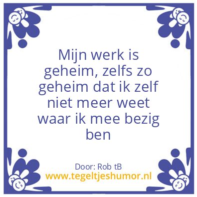 Tegeltje: geheim