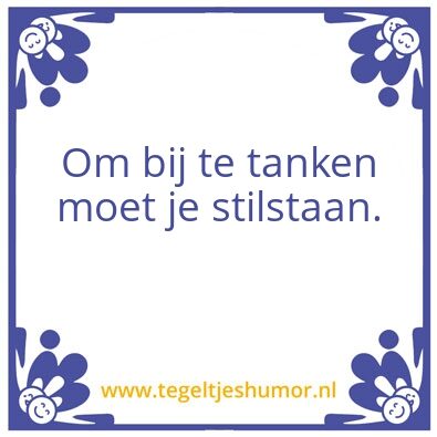 Tegeltje: Tanken