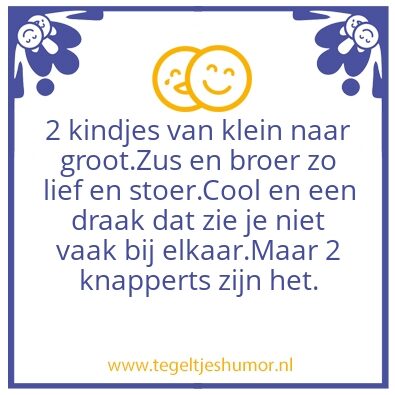 Tegeltje: Dochter en zoon