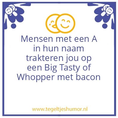Tegeltje: Trakteren
