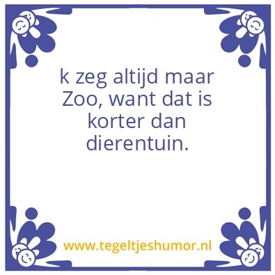 Tegeltje: Zoo