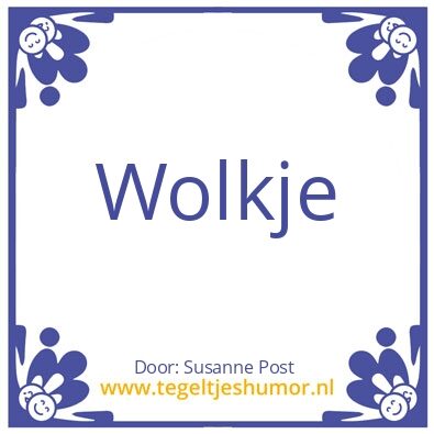 Tegeltje: Wolkje