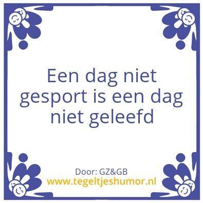 Tegeltje: sporten