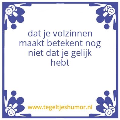 Tegeltje: Gelijk