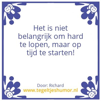 Tegeltje: Hardlopen