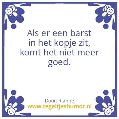 Tegeltje: barst in kopje