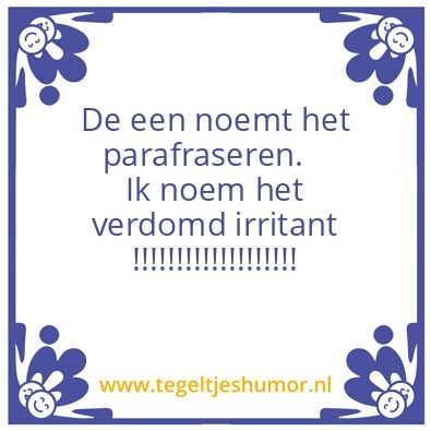 Tegeltje: Zowaar