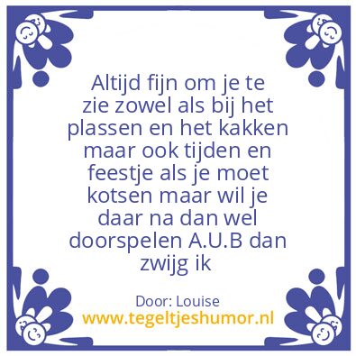 Tegeltje: De wc verwachting
