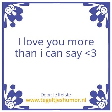 Tegeltje: Love you