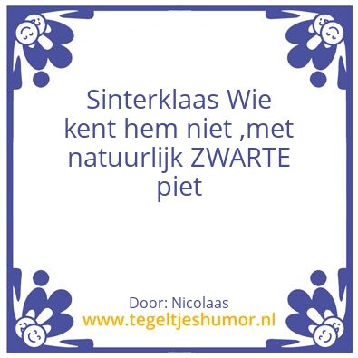 Tegeltje: Sinterklaas en Zwarte Piet