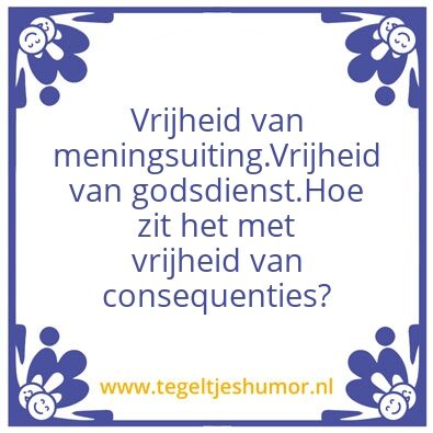 Tegeltje: Vrijheid!