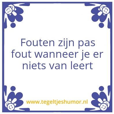 Tegeltje: Fouten
