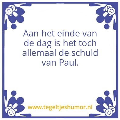 Tegeltje: Paul