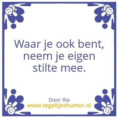 Tegeltje: waar
