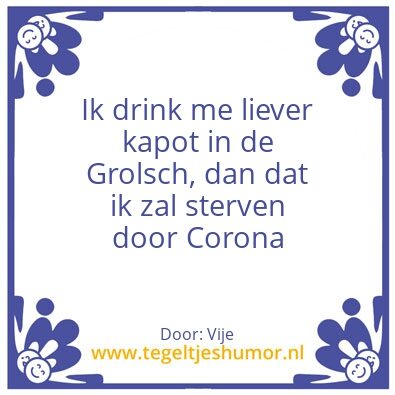 Tegeltje: Corona
