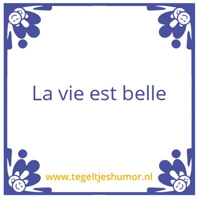 Tegeltje: Frans