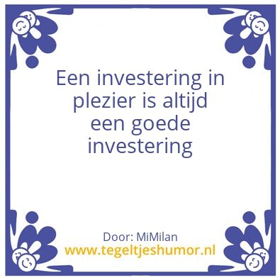 Tegeltje: plezier