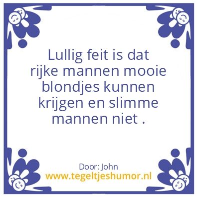 Tegeltje: Dom blondje