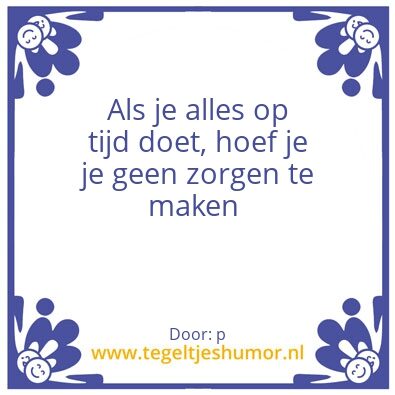 Tegeltje: Zorgen voor morgen