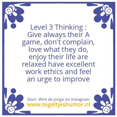 Tegeltje: Level 3 Thinking