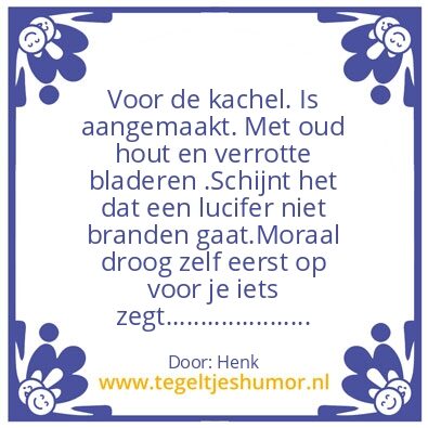 Tegeltje: Eigen haard