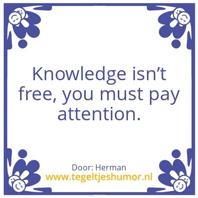 Tegeltje: Knowledge